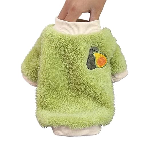 Haustierkleidung Hundekleidung mit Fruchtmuster for kleine und mittelgroße Hunde, warme Plüschweste for Welpen(Green,M) von YATINGZHANG