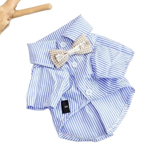 Haustierkleidung Hundekleidung mit Schleife, gestreift, Hemden for Hunde, Kleidung, Katze, klein, dünn, Sommer, blau, modische Haustierprodukte(Blue,XL) von YATINGZHANG