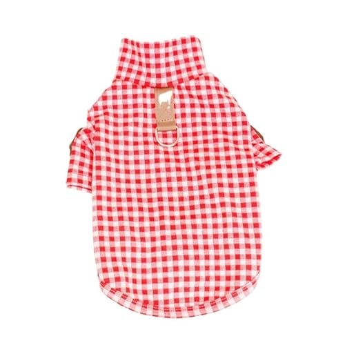 Haustierkleidung Mode Hund Kleidung Niedlichen Kariertes Hemd Frühling Welpen Kostüm Warme Weiche Katze Shirt Haustier Pullover(Red,XL) von YATINGZHANG