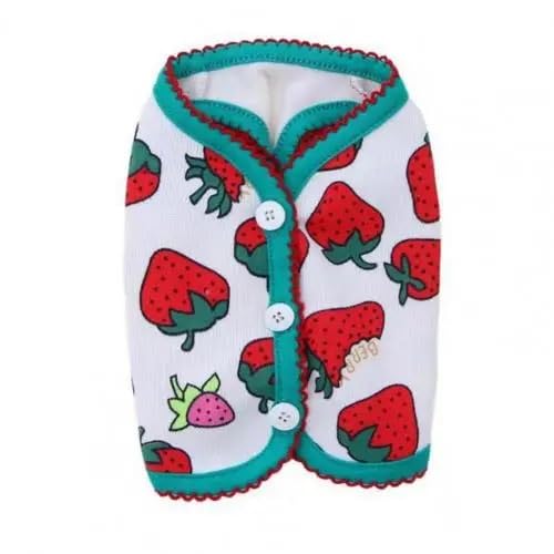 Haustierkleidung Nette Atmungsaktive Haustier Kleidung Cartoon Erdbeere Muster Warme Hund Weste Outfit for Casual Sommer Hunde Liefert(2XL) von YATINGZHANG