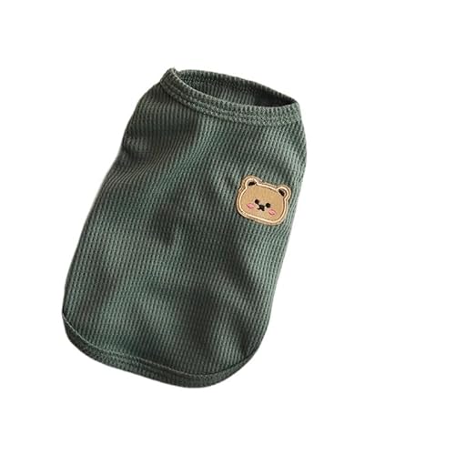 Haustierkleidung Sommer Haustier Hund Kleidung Weste Bär Druck Hunde Dünne Pullover Welpen Kleine Atmungsaktive Stricken(Green,XL) von YATINGZHANG