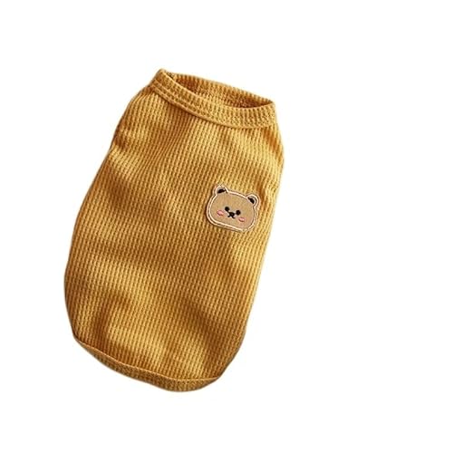 Haustierkleidung Sommer Haustier Hund Kleidung Weste Bär Druck Hunde Dünne Pullover Welpen Kleine Atmungsaktive Stricken(Yollow,XL) von YATINGZHANG