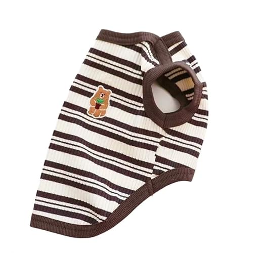Haustierkleidung Sommer Haustier Hund Kleidung for Kleine Hunde Mode Weste Niedlichen Welpen Dünnes Hemd Bär Druck Kleidung(Coffee,XL) von YATINGZHANG