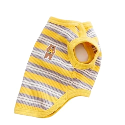 Haustierkleidung Sommer Haustier Hund Kleidung for Kleine Hunde Mode Weste Niedlichen Welpen Dünnes Hemd Bär Druck Kleidung(Yellow,M) von YATINGZHANG