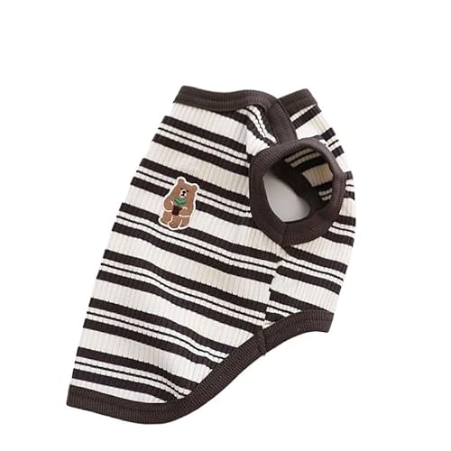 Haustierkleidung Sommer Hund Kleidung Bär Druck Gestreiften Shirts for Weste Welpen Katze Weiche Mode Haustier(2,S) von YATINGZHANG