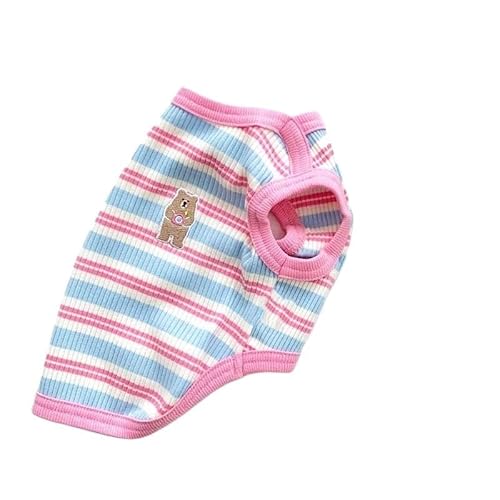 Haustierkleidung Sommer Hund Kleidung Bär Druck Gestreiften Shirts for Weste Welpen Katze Weiche Mode Haustier(3,M) von YATINGZHANG
