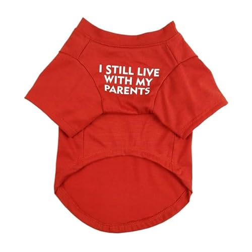 Haustierkleidung T-Shirt mit Buchstabendruck, gemütliche Baumwolle, Hundekleidung, Katzenkleidung(Red,XL) von YATINGZHANG