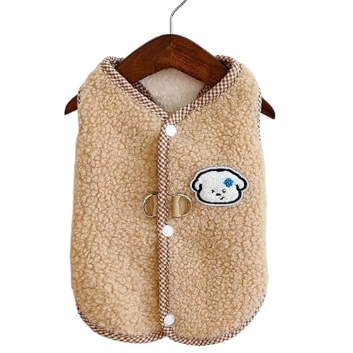 Haustierkleidung Warme Hundeweste for den Winter, Hundekleidung for kleine Hunde, ärmelloser Mantel, Welpen-Outfit(Brown,XXL) von YATINGZHANG