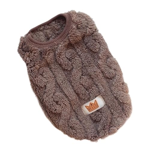 Haustierkleidung Weiche Hundekleidung, Winterweste for kleine Hunde, modische Welpenkostüme, süße Katzenweste, Sweatshirt, Haustierbekleidung(Brown,XS) von YATINGZHANG