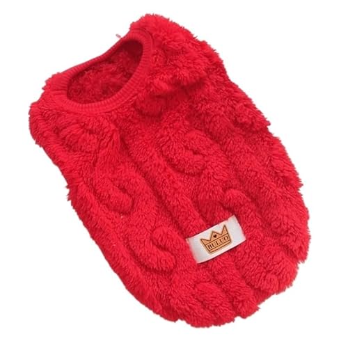Haustierkleidung Weiche Hundekleidung, Winterweste for kleine Hunde, modische Welpenkostüme, süße Katzenweste, Sweatshirt, Haustierbekleidung(Red,S) von YATINGZHANG