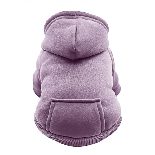 Haustierkleidung Welpenjacke, Haustier-Kapuzenpullover, Herbst-Winter-Kapuzenpullover, Sweatshirt, Haustierkostüm, Hundekleidung(Light Purple,L) von YATINGZHANG