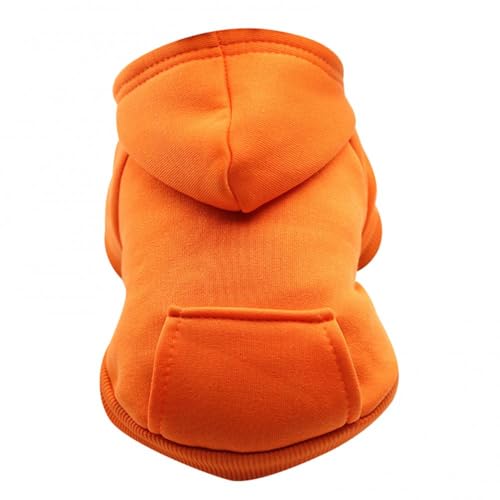 Haustierkleidung Welpenjacke, Haustier-Kapuzenpullover, Herbst-Winter-Kapuzenpullover, Sweatshirt, Haustierkostüm, Hundekleidung(Orange,L) von YATINGZHANG