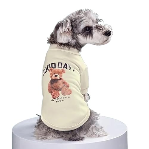 Haustierkleidung Winter Hunde Kleidung Welpen Warm Pullover Sweatshirt Bär Muster Haustier for Kleine Mittelgroße(White,L) von YATINGZHANG
