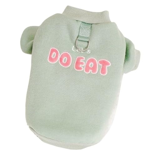 Haustierkleidung Winter Warme Haustier Hund Kleidung Brief Drucken Hoodies Weiche Welpen Kostüm Mode Katze Sweatshirt Pet(Green,M) von YATINGZHANG