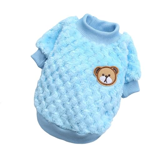 Haustierkleidung Winter Warme Haustier Hund Kleidung Weiche Und for Kleine Mittlere Hunde Kostüm Mantel(Blue,XS) von YATINGZHANG