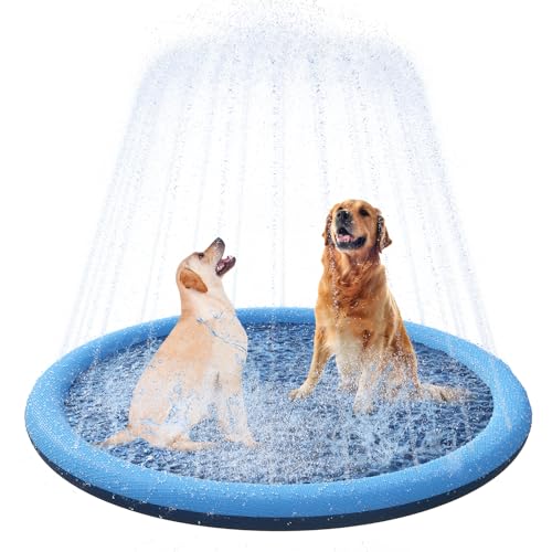 YAUNGEL Hundepool, 150 cm, Planschbecken für Hunde, 0.55mm Verdickt Anti-Rutsch Matte Hund Faltbarer Langlebig Splash Pad für Sommer, Garten YAUNGEL Hundepool, 150 cm, Planschbecken für Hunde, 0.55mm Verdickt Anti-Rutsch Matte Hund Faltbarer Langlebig Splash Pad für Sommer, Garten von YAUNGEL