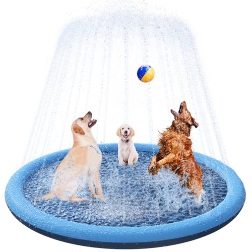 YAUNGEL Hundepool, 170 cm, Planschbecken für Große & Kleine Hunde, 0.58mm Verdickt Anti-Rutsch Matte Faltbarer Langlebig Splash Pad für Sommer, Garten YAUNGEL Hundepool, 170 cm, Planschbecken für Große & Kleine Hunde, 0.58mm Verdickt Anti-Rutsch Matte Faltbarer Langlebig Splash Pad für Sommer, Garten von YAUNGEL
