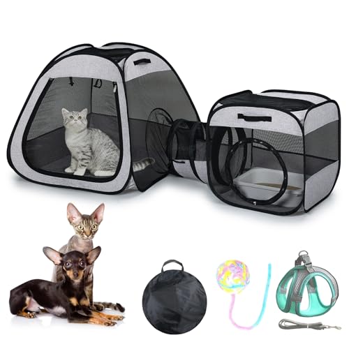Tragbarer Laufstall für Katzen: Hundebox, Tragetasche, Laufstall, Katzengehege, Welpen-Tragetasche, Haustier-Laufstall, kleines Outdoor-Haustiergehege, geeignet für Reisen und Camping, Anti-Kratzer Tragbarer Laufstall für Katzen: Hundebox, Tragetasche, Laufstall, Katzengehege, Welpen-Tragetasche, Haustier-Laufstall, kleines Outdoor-Haustiergehege, geeignet für Reisen und Camping, Anti-Kratzer von YAVAYI