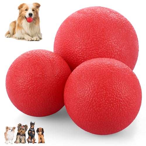 YAYODS 12 unzerstörbare Gummibälle für Hunde, 3 Größen (4,5 cm, 5 cm, 6 cm), harte, solide Kaubälle für kleine und mittelgroße Hunde, langlebiges Outdoor-Haustierspielzeug zum Apportieren und von YAYODS