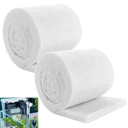 YAYODS 2 Stück Filterwatte Aquarium 200 x 12 x 3cm - Eingedickt Filterschwamm Aquarium - Aquarium Filtermaterial Weiß - Filtervlies Aquarium - Aquarium Filterwatte für Aquarien, Fischteiche von YAYODS
