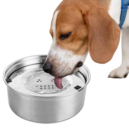 YAYODS Wassernapf für Hunde, auslaufsicher, 3 l, Edelstahl, großer spritzwassergeschützter Wassernapf-Spender, langsamer Trinkwassernapf für Welpen, Katzen, Hunde, rutschfester Haustier-Wassernapf von YAYODS