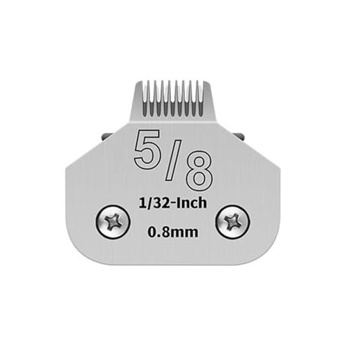 YAZIYIR Abnehmbare Edelstahlklingen für die Fellpflege von Haustieren, kompatibel mit Andis Größe 5/8 Schnittlänge 1/32 Zoll (0,8 mm), kompatibel mit Oster A5/Heiniger/Moser von YAZIYIR