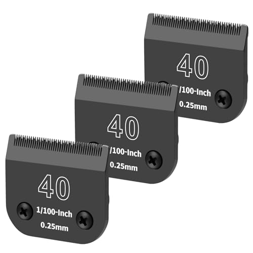 YAZIYIR Abnehmbare Hundepflege-Klingen aus Stahl, kompatibel mit Andis, Oster A5, Wahl KM-10 Serie, Schnittlänge 0,25 mm, Schwarz, 3 Stück YAZIYIR Abnehmbare Hundepflege-Klingen aus Stahl, kompatibel mit Andis, Oster A5, Wahl KM-10 Serie, Schnittlänge 0,25 mm, Schwarz, 3 Stück von YAZIYIR