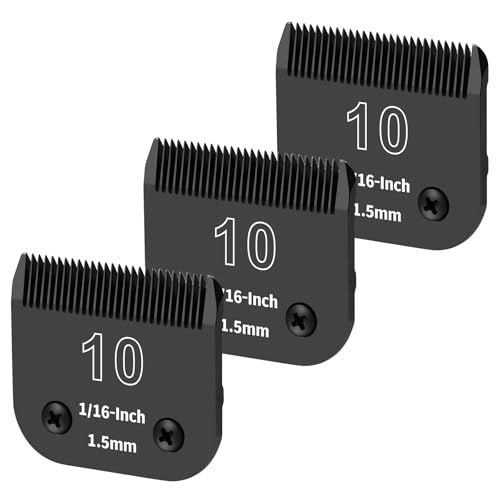 YAZIYIR Abnehmbare Hundepflege-Klingen aus Stahl, kompatibel mit Andis, Oster A5, Wahl KM-10 Serie, Schnittlänge 1,5 mm, Schwarz, 3 Stück YAZIYIR Abnehmbare Hundepflege-Klingen aus Stahl, kompatibel mit Andis, Oster A5, Wahl KM-10 Serie, Schnittlänge 1,5 mm, Schwarz, 3 Stück von YAZIYIR