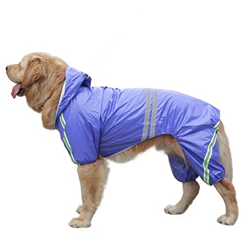 Hunderegenmäntel wasserdicht, Hunderegenmantel, wasserdicht, mit Beinen, Kapuze, reflektierende Streifen, Mehrfarbig, mehrere Größen(Blu,2XL) von YBAAKZIIR