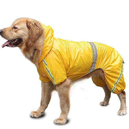 Hunderegenmäntel wasserdicht, Hunderegenmantel, wasserdicht, mit Beinen, Kapuze, reflektierende Streifen, Mehrfarbig, mehrere Größen(Unique Colour,2XL) von YBAAKZIIR