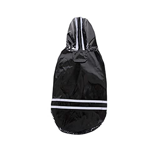 Hunderegenmäntel wasserdicht, Hunderegenmantel, wasserdicht, mit Kapuze, integriertem Geschirr, PU-Reflexstreifen, Hutkrempe, Mehrfarbig, mehrere Größen(Black,M) von YBAAKZIIR