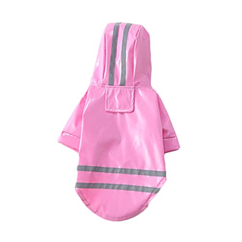 Hunderegenmäntel wasserdicht, Hunderegenmantel, wasserdicht, mit Kapuze, integriertem Geschirr, PU-Reflexstreifen, Hutkrempe, Mehrfarbig, mehrere Größen(Roze,XL) von YBAAKZIIR