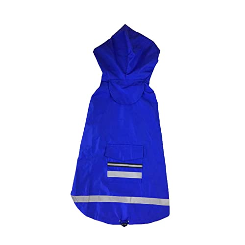 Hunderegenmäntel wasserdicht, Hunderegenmantel mit Zwei Beinen, Kapuze, Krempe, reflektierendem Streifen, Abschleppseilloch, Mehrfarbig, 3XL-5XL(Blu,4XL) von YBAAKZIIR