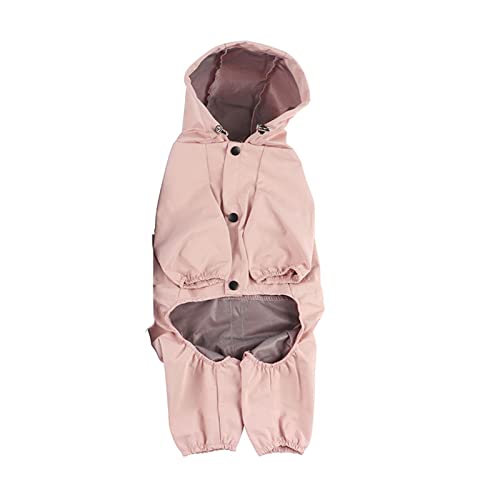 Hunderegenmäntel wasserdicht, Regenmantel for Hunde und Katzen mit Kapuze und Beinen, Mehrfarbig, mehrere Größen(Roze,S) von YBAAKZIIR
