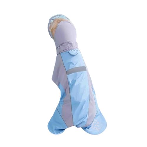 Hunderegenmäntel wasserdicht, Wasserdichter Hunderegenmantel mit Kapuze, reflektierend, transparenter Rand, große Hunde, blau, mehrere Größen(8XL) von YBAAKZIIR