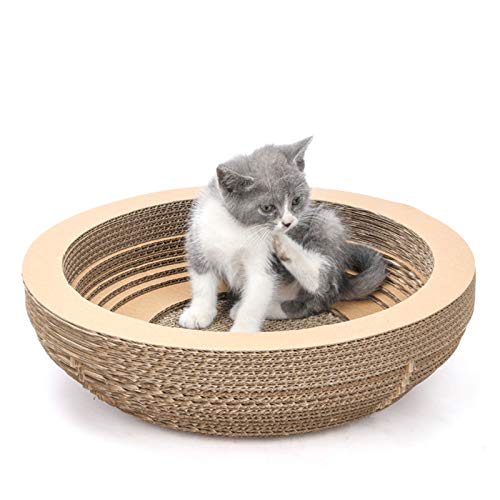 Kratzfestes Brett for Katzen, runde, Kratzfeste Pappunterlage, langlebiges und wiederverwendbares Liegespielzeug, um Schäden an Möbeln zu verhindern von YBAOFU