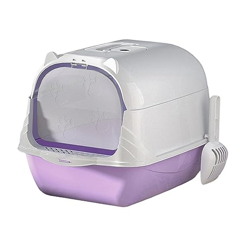 Vollständig geschlossene Katzentoilette mit Kapuze, Katzentoilette, Behälter, Zwei Wege, bewegliche Tür, Katzentoilette, Hohlpedal, Katzentoilette, Lila Vollständig geschlossene Katzentoilette mit Kapuze, Katzentoilette, Behälter, Zwei Wege, bewegliche Tür, Katzentoilette, Hohlpedal, Katzentoilette, Lila von YBAOFU