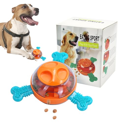 YBCCBY Slow Feeder Hundeball Doppelloch Intelligenzspielzeug Hunde mit Zahnreinigung Anti-Schlingern Schnüffelspielzeug Gehirntraining Haustierbeschäftigung Schnüffelspielzeug Snackball für Haustier von YBCCBY