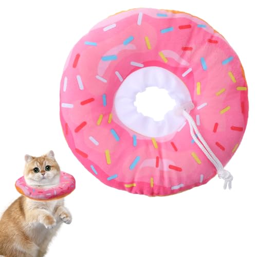 YBEATY Katzenkegelhalsband, weich, niedlich, Donut-Kegelhalsband, um zu verhindern, dass Wunde lecken, verstellbare Haustier-Genesungshalsbänder nach bequemen, leichten Haustier-Halsbändern für Katzen von YBEATY