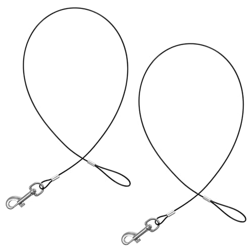 YBEATY Kaufeste Hundeleinen-Verlängerung, Metallkabel, strapazierfähig, verhedderungsfrei, mit Drehverschluss, für jede Leine, Halsband, Geschirr, mittelgroße und kleine Hunde, 2 Stück YBEATY Kaufeste Hundeleinen-Verlängerung, Metallkabel, strapazierfähig, verhedderungsfrei, mit Drehverschluss, für jede Leine, Halsband, Geschirr, mittelgroße und kleine Hunde, 2 Stück von YBEATY