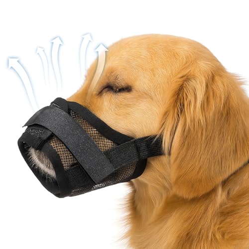 YBEATY Maulkorb für Hunde, weicher Baumwollnetz, verstellbar, luftdurchlässig, atmungsaktiv, Mundschutz für kleine, mittelgroße und große Hunde, Beißen, Kauen, Fellpflege, ermöglicht Hecheln, Trinken YBEATY Maulkorb für Hunde, weicher Baumwollnetz, verstellbar, luftdurchlässig, atmungsaktiv, Mundschutz für kleine, mittelgroße und große Hunde, Beißen, Kauen, Fellpflege, ermöglicht Hecheln, Trinken von YBEATY