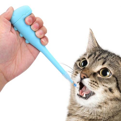 YBEATY Pet Pill Shooter für Katze, sicher, einfach Pillen-Popper, Haustier-Medizin-Futterspender, Werkzeug, Hundepiller, Medizin, Futterspender mit 2 hochwertigen weichen Silikonspitzen für Katzen von YBEATY