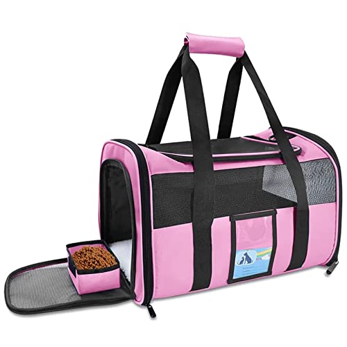 Haustier-Tragetasche mit verschließbaren Sicherheitsreißverschlüssen, tragbare Reisehandtasche für Haustiere, Katzen oder Hunde, atmungsaktives und faltbares Design, 45 x 30 x 30 cm, ideales von YCBDD