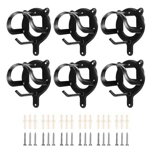 YCBTREE 6 Stück Trensenhalter Pferd, Robuste Metall-Zaumzeughalter mit Schrauben & Dübeln, Wandhalterung für Halfter, Gerten & Zaumzeug in Stall, Sattelkammer oder Reitstall (6 Stück) von YCBTREE