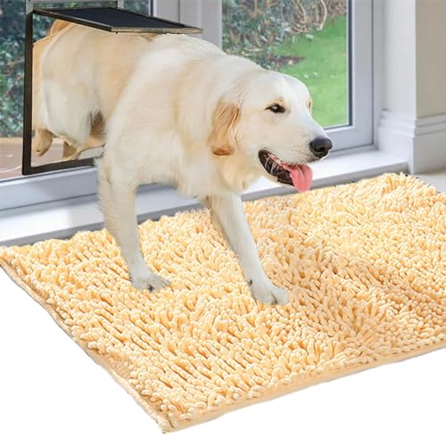 Cleany Matte Hund, Hunde Schmutzfangmatte, Hundeteppich Fussmatte Hund (Beige, 40x60cm) von YCYATS