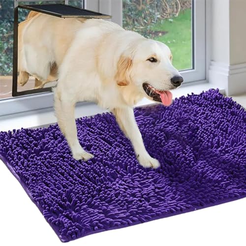 Cleany Matte Hund, Hunde Schmutzfangmatte, Hundeteppich Fussmatte Hund (Violettblau, 50x80cm) von YCYATS