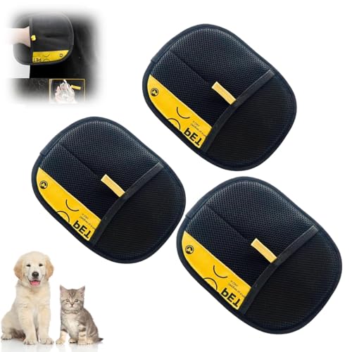 YCYATS Fell Magnet Handschuh, Antistatische Handschuhe für Tierhaare, Wiederverwendbare Fellpflegehandschuhe zum Waschen (3 Stück) von YCYATS
