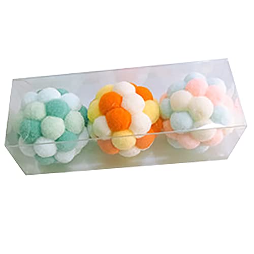 YCYUYK Cat's Favorite Chase Glitzer Ball Spielzeug Glitzernde Pom Pom Bälle - Leicht und klein einfach Pfote für Indoor Katzen Interaktives Spielen Leise Ball Katzen Stil B von YCYUYK