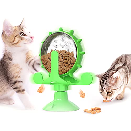 YCYUYK Interaktives Katzenspielzeug Puzzle Spielzeug, Langeweile Rotierende Windmühle Spielzeug Katze Plattenspieler Katze & Hund Slow Feeder Leckerli-Spender Grün YCYUYK Interaktives Katzenspielzeug Puzzle Spielzeug, Langeweile Rotierende Windmühle Spielzeug Katze Plattenspieler Katze & Hund Slow Feeder Leckerli-Spender Grün von YCYUYK
