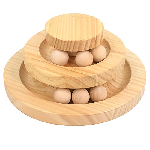 YCYUYK Katzenball-Spielzeug, Haustierspielzeug, natürliches nachhaltiges Holz-Katzenspielzeug, Katzenballturm mit abnehmbaren Bällen YCYUYK Katzenball-Spielzeug, Haustierspielzeug, natürliches nachhaltiges Holz-Katzenspielzeug, Katzenballturm mit abnehmbaren Bällen von YCYUYK